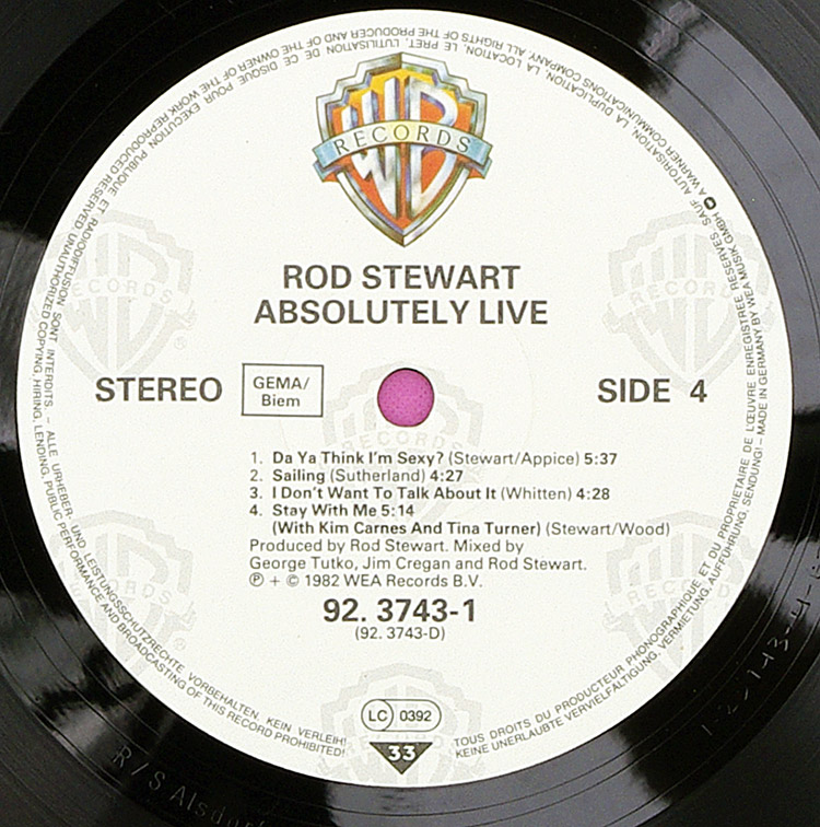  Rod Stewart Absolutely Live в продаже