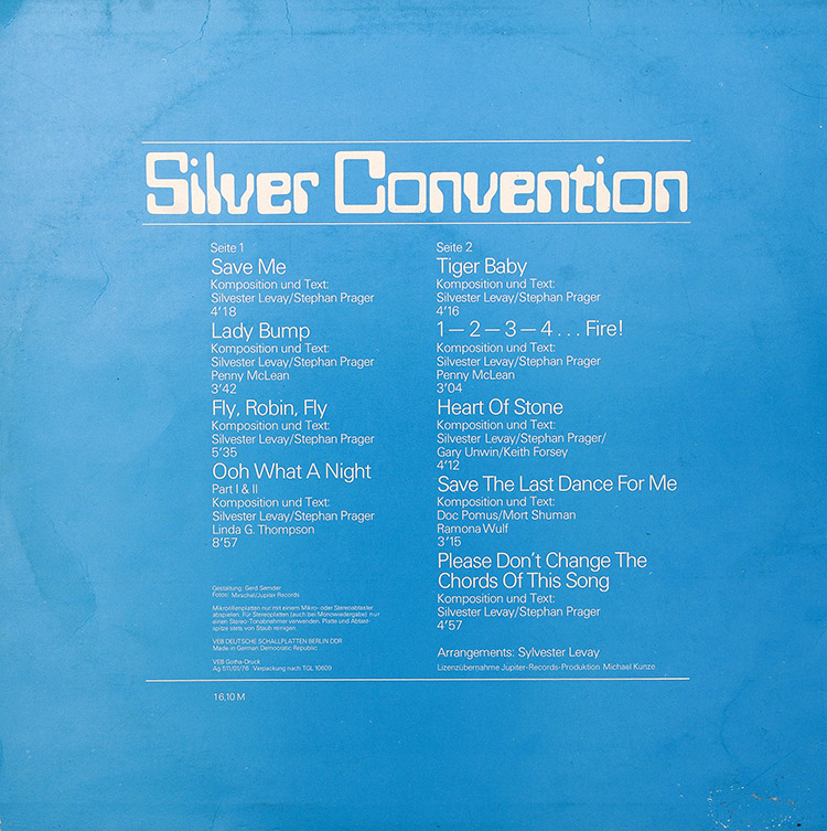  SILVER CONVENTION  в продаже