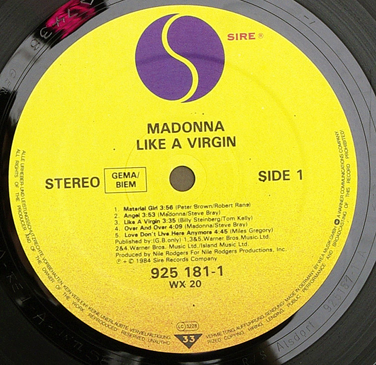  MADONNA Like A Virgin в продаже