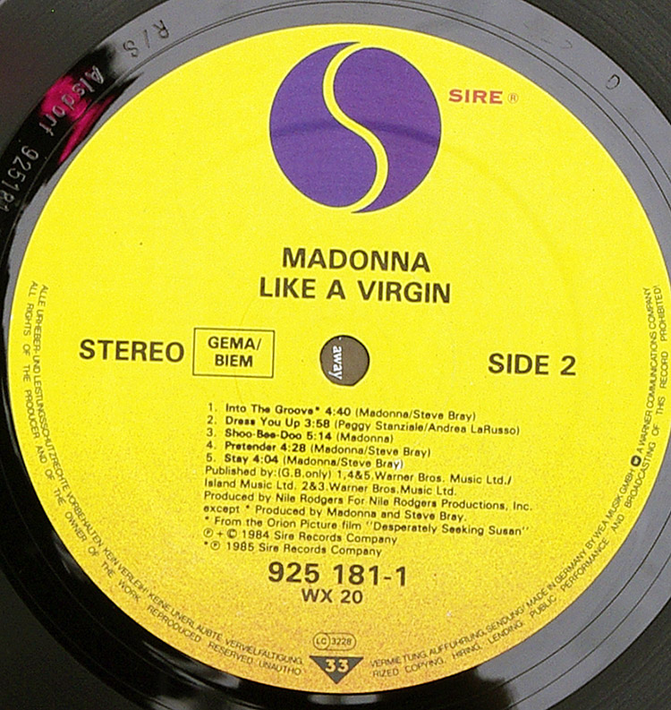  MADONNA Like A Virgin в продаже