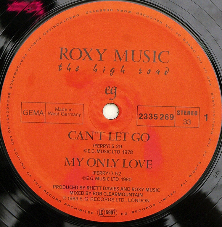 ROXY MUSIC The High Road в продаже