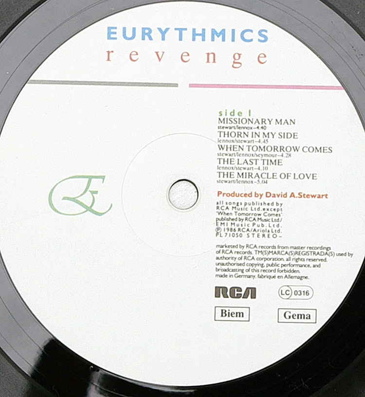  EURYTHMICS Revenge в продаже