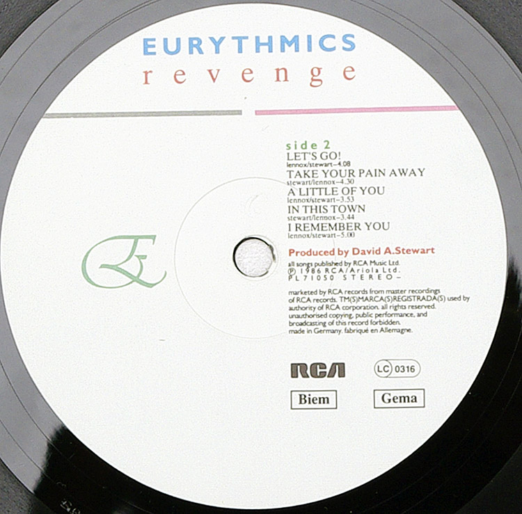  EURYTHMICS Revenge в продаже