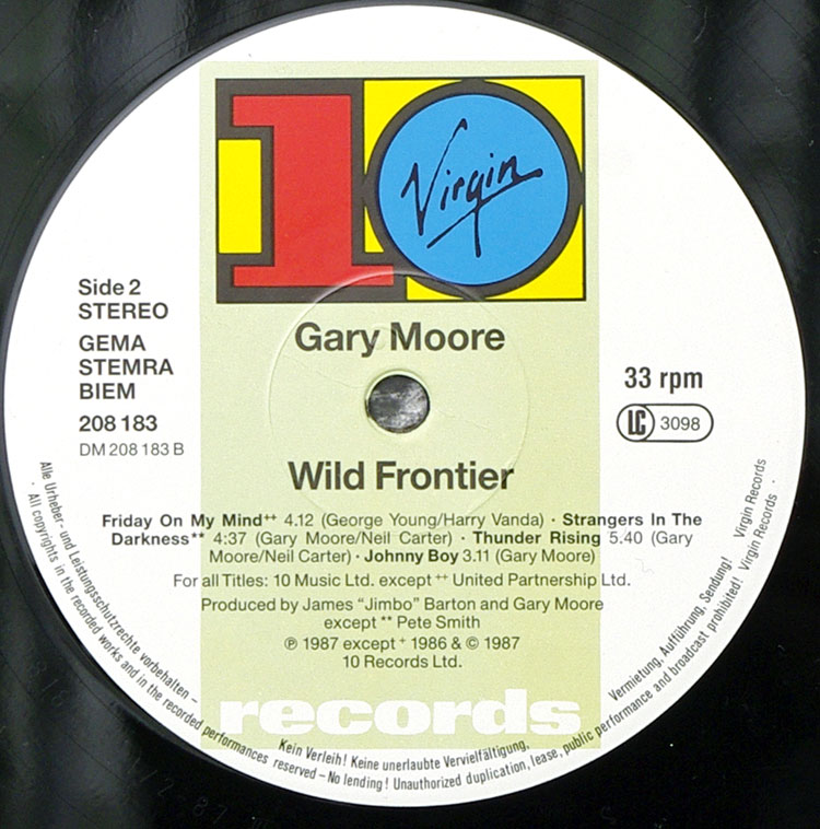  Gary Moore Wild Frontier в продаже