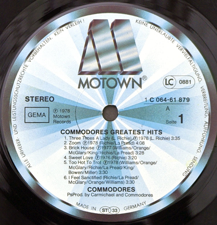  Commodores Greatest Hits в продаже