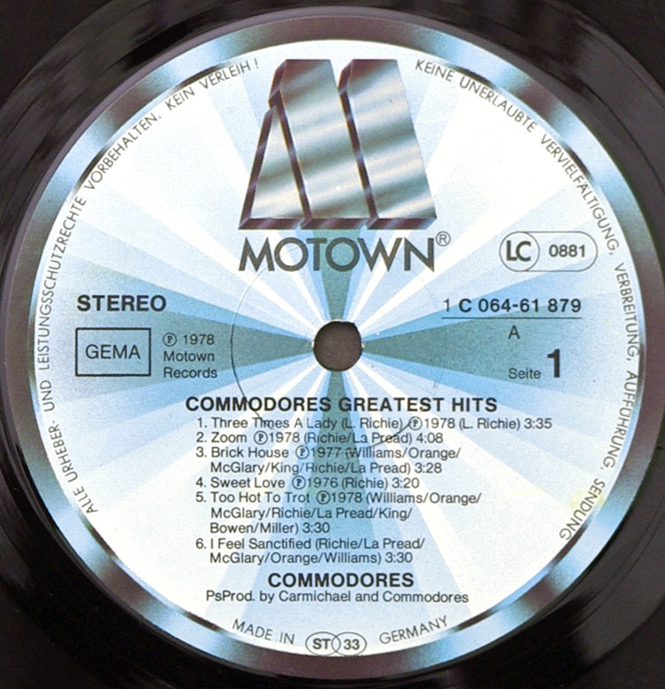  Commodores Greatest Hits в продаже