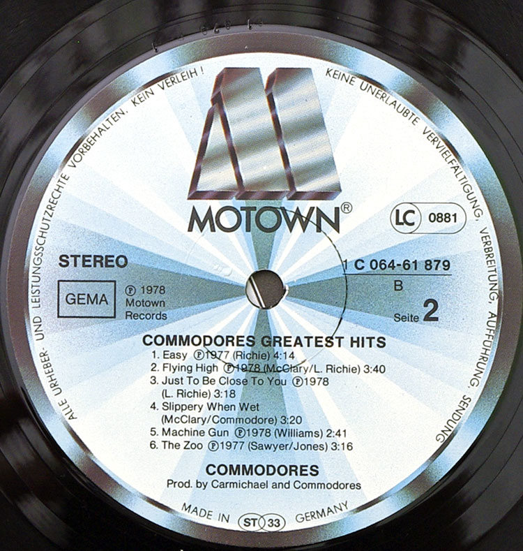  Commodores Greatest Hits в продаже