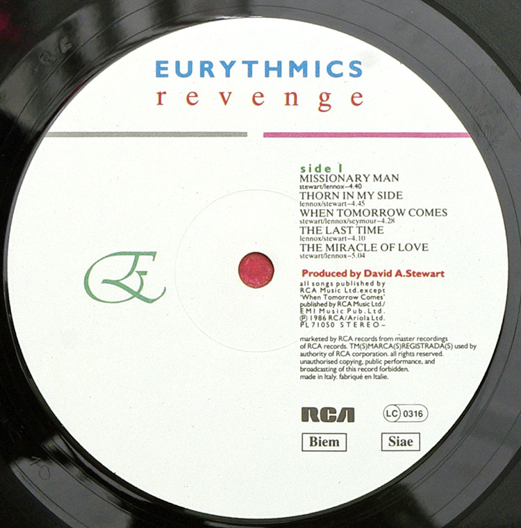  Eurythmics Revenge  в продаже