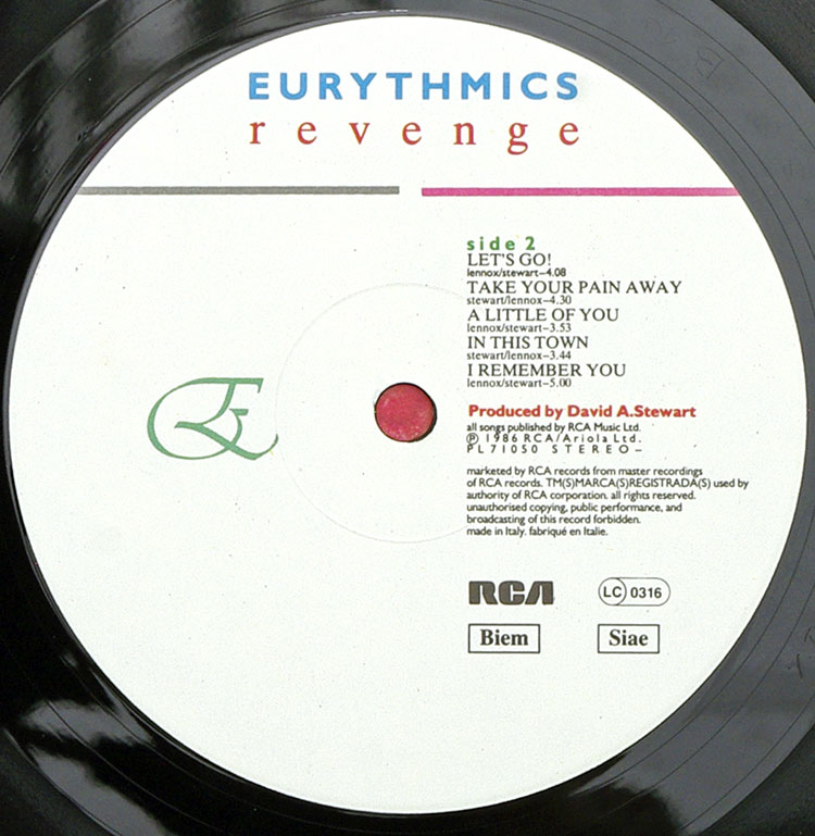  Eurythmics Revenge  в продаже