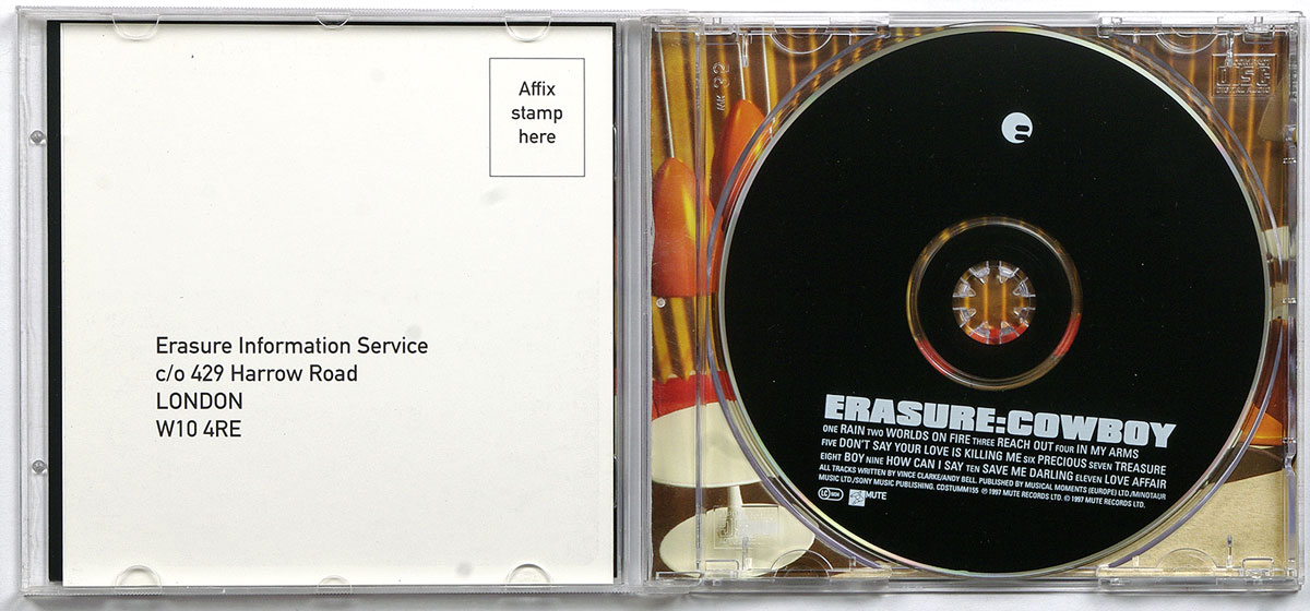  ERASURE Cowboy в продаже