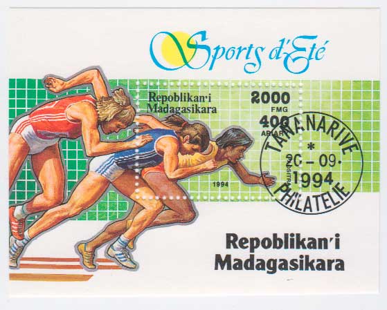  Мадагаскар 1994. Летние виды спорта. Бег. Почтовый блок в продаже