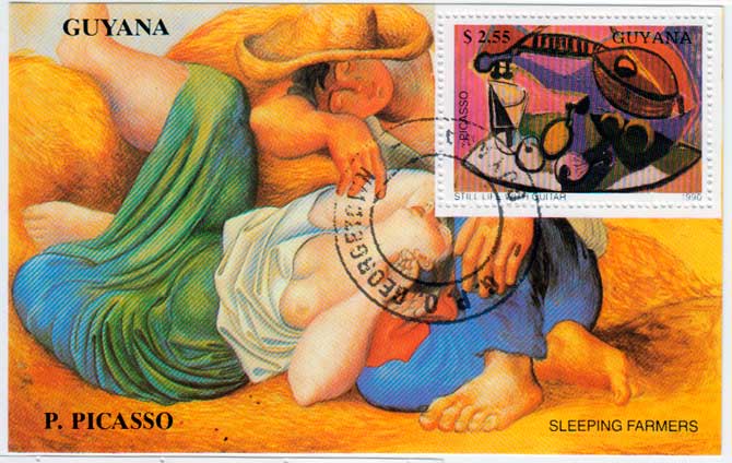  Гайана 1990 Пабло Пикассо - Спящие фермеры Почтовый блок в продаже