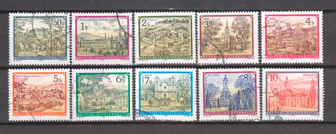  Австрия. 10 марок Архитектурные памятники, 1957–1970. Набор марок в продаже